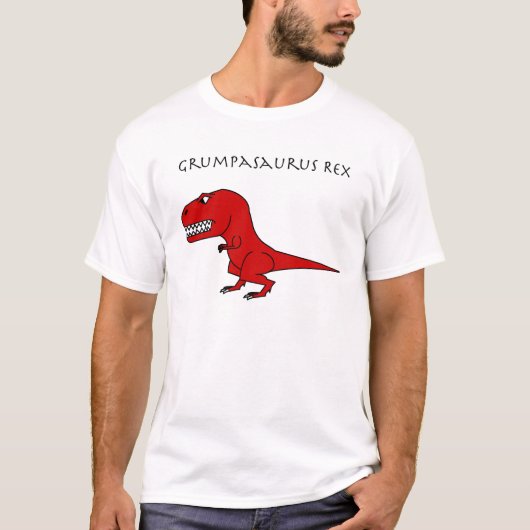 T-shirt Rouge de Grumpasaurus Rex (Devant)