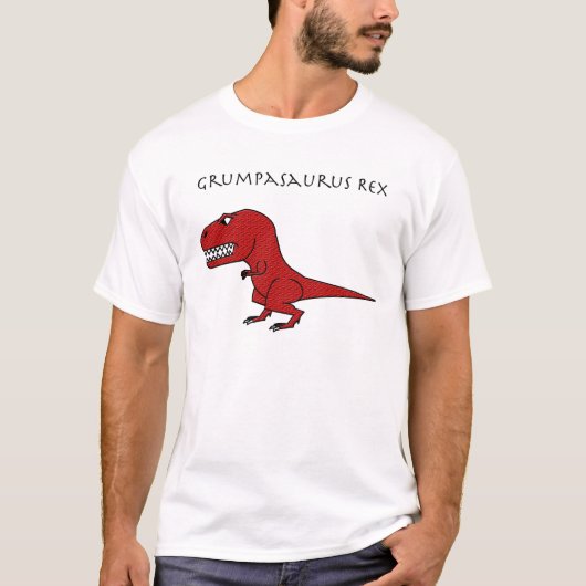 T-shirt Rouge de Grumpasaurus Rex texturisé (Devant)