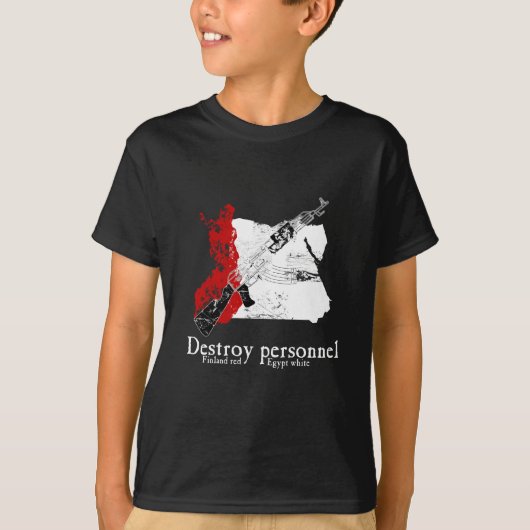 T-shirt Rouge de la Finlande, blanc de l'Egypte (Devant)