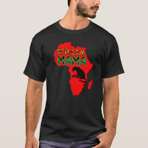 T-shirt Rouge de la lionne de maman africaine