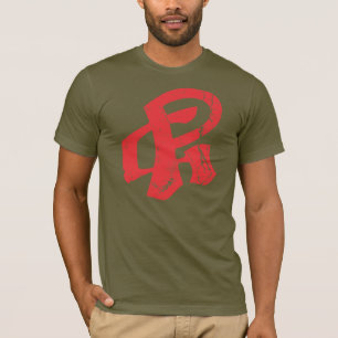 T-shirt Rouge de logo affligé par PAGE
