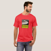 T-shirt rouge de logo de rais : Hommes (Devant entier)