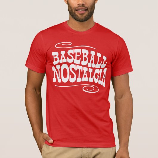T-shirt Rouge de nostalgie de base-ball (Devant)