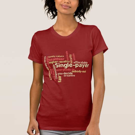 T-shirt rouge de nuage de mot (Devant)