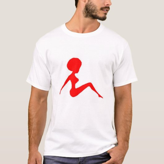 T-shirt rouge de silhouette (Devant)