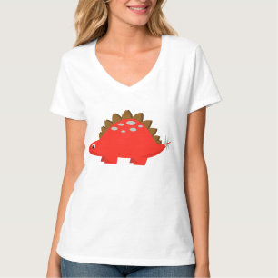 T-shirt rouge de Stegosaurus