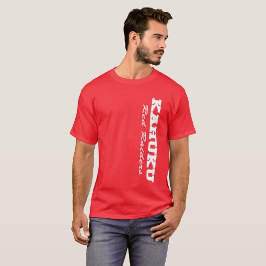 T-shirt rouge de voleurs de Kahuku (Devant entier)