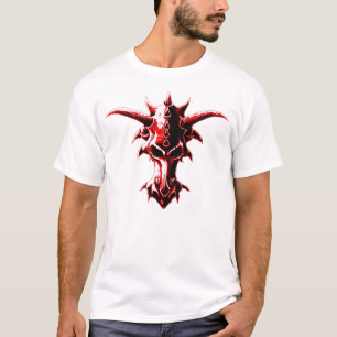 T-shirt Rouge démoniaque de crâne de dragon