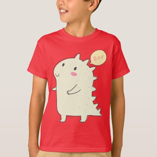 T-shirt rouge Dinosaur Boys (Devant)