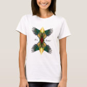 T-shirt Rouge Double Ailes Diamant Design (Devant)