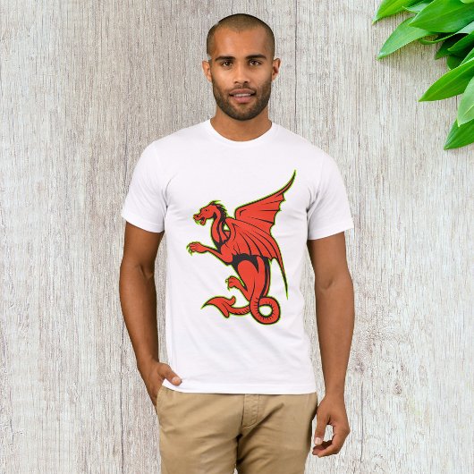T-Shirt rouge Dragon Mens