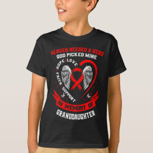 T-shirt Rouge En Mémoire De La Petite-Fille Maladie Cardia