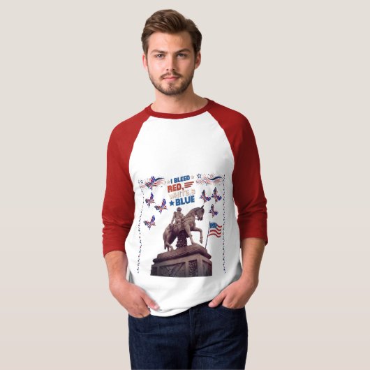 T-shirt Rouge Esprit d'Indépendance (Devant entier)
