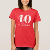 T-shirt Rouge et Blanc 40 & Fabulous Typographie (Devant)