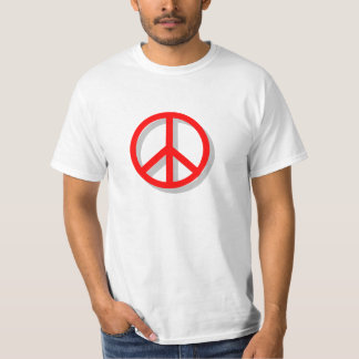 T-shirt rouge et blanc de paix