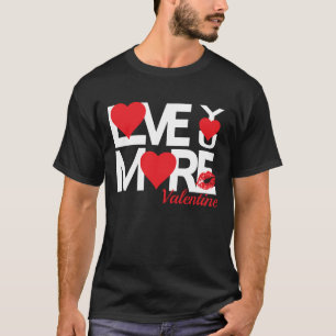 T-shirt Rouge et blanc Vous aimer Plus Noir
