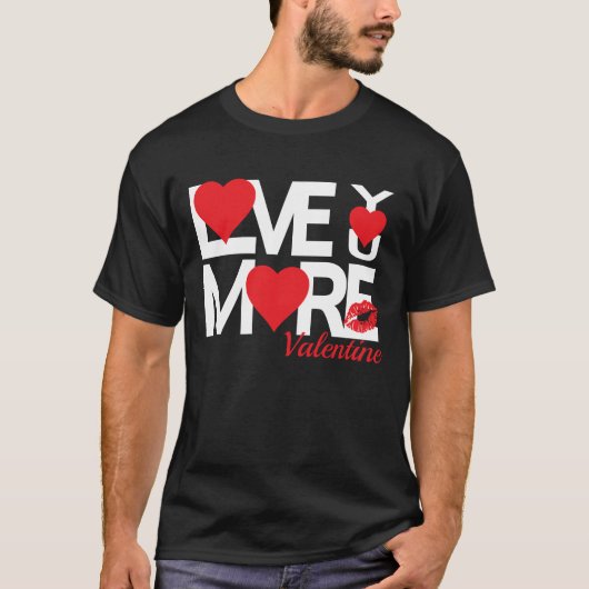 T-shirt Rouge et blanc Vous aimer Plus Noir (Devant)