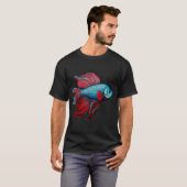 T-shirt Rouge et bleu bêta (Devant entier)