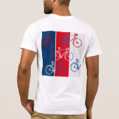T-shirt rouge et bleu, graphique et cool va à vélo (Dos)