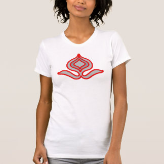 T-shirt rouge et gris de fleur de nouveau