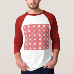T-shirt rouge et motif de carré et de cercle de pourpre