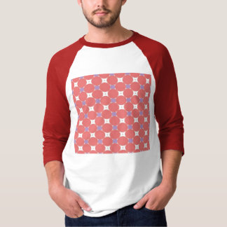 T-shirt rouge et motif de carré et de cercle de pourpre