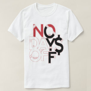 T-shirt rouge et noir Aucun jour de congé