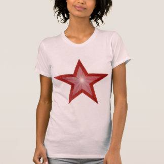 T-shirt rouge étoile rose