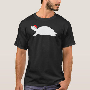 T-shirt ROUGE FABRIQUÉ TURTLE Cadeau Santa Hat Noël