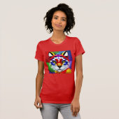 T-shirt rouge femmes Alexander's Cat (Devant entier)