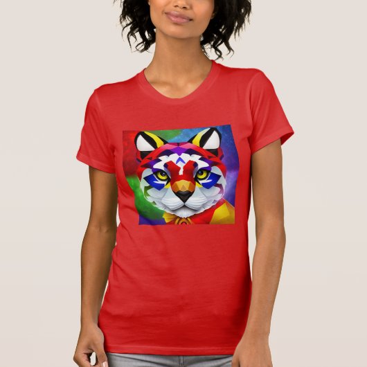 T-shirt rouge femmes Alexander's Cat (Devant)