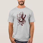 T-shirt rouge foncé de ganesh (Devant)