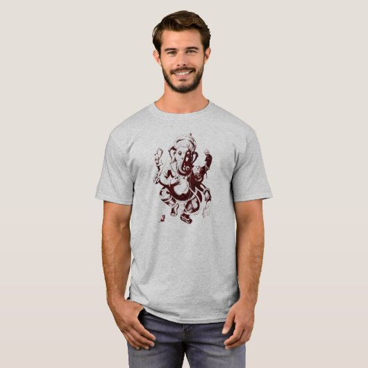 T-shirt rouge foncé de ganesh (Devant entier)