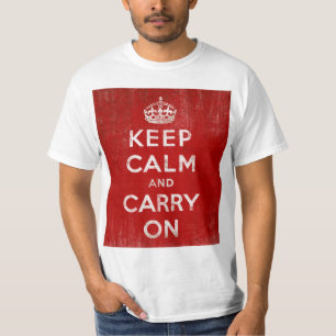 T-shirt Rouge-foncé vintages affligés gardent le calme e