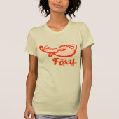 T-shirt rouge foxy fox dames jaune (Devant)