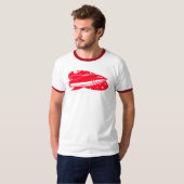 T-shirt rouge-fusée-rétro (Devant entier)