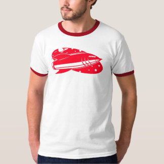 T-shirt rouge-fusée-rétro