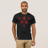 T-shirt Rouge géométrique de transe (Devant entier)