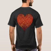 T-shirt Rouge graphique de coeur de parties scintillantes (Dos)