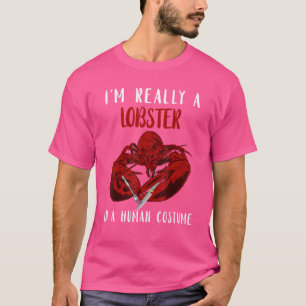 T-shirt Rouge Homard Foie Costume humain Fruits de mer Cra