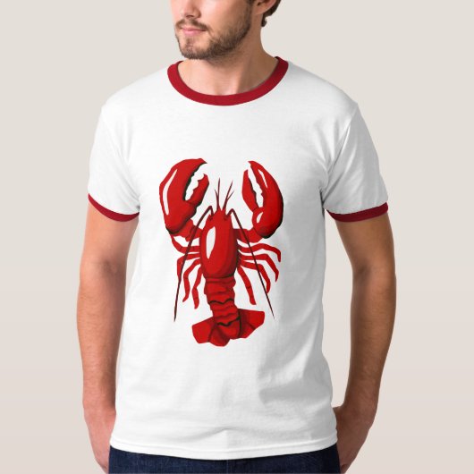 T-shirt rouge Homard Mens Ringer (Devant)