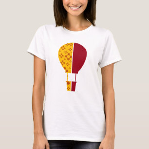 T-shirt Rouge Jaune Nouveau-Mexique Zia Hot Air Balloon