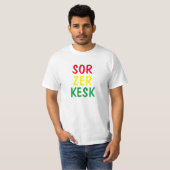T-shirt rouge, jaune, vert en kurde - sor zer Kesk (Devant entier)