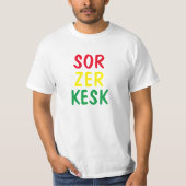 T-shirt rouge, jaune, vert en kurde - sor zer Kesk (Devant)