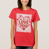 T-shirt rouge 'Je t'aime' (Devant)