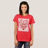 T-shirt rouge 'Je t'aime' (Devant entier)