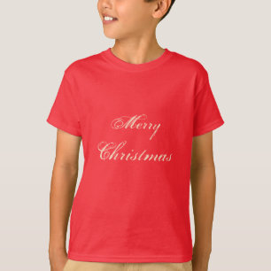 T-shirt Rouge Joyeux Noël Festive Garçons Tee