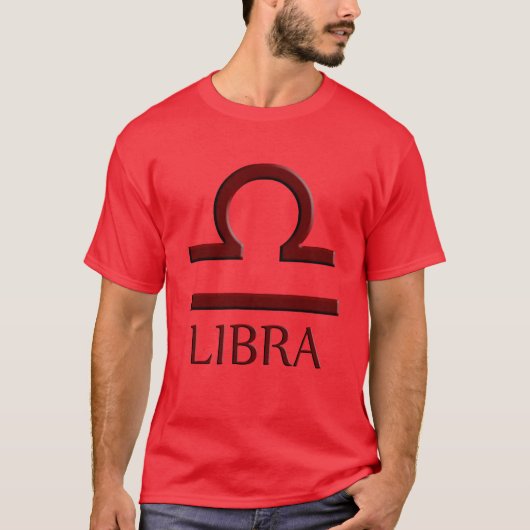 T-shirt rouge Libra Mens (Devant)