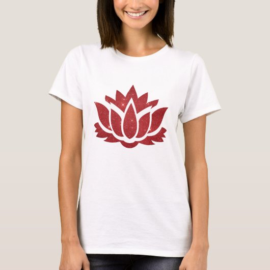 T-shirt rouge lotus (Devant)