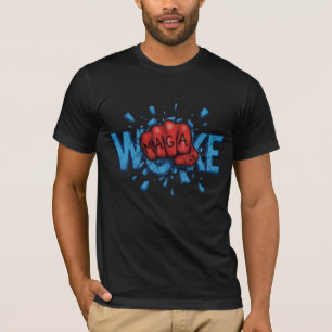 T-SHIRT ROUGE MAGA 28 POING TRAVERSE WOKE